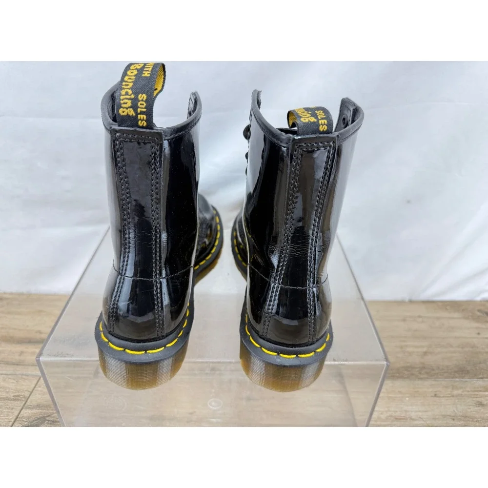 Dr. Martens 1460 Black Patent Lamper Leather J Boots 11821 Kids Size 5 L / 3 UK